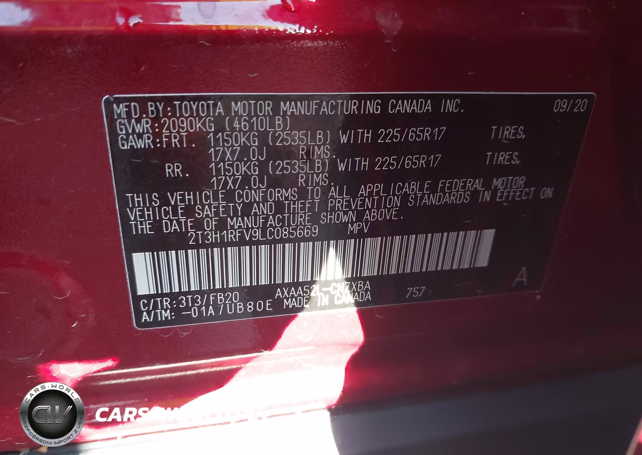 2020 Toyota Rav4 Le VIN:2T3H1RFV9LC085669 - 9
