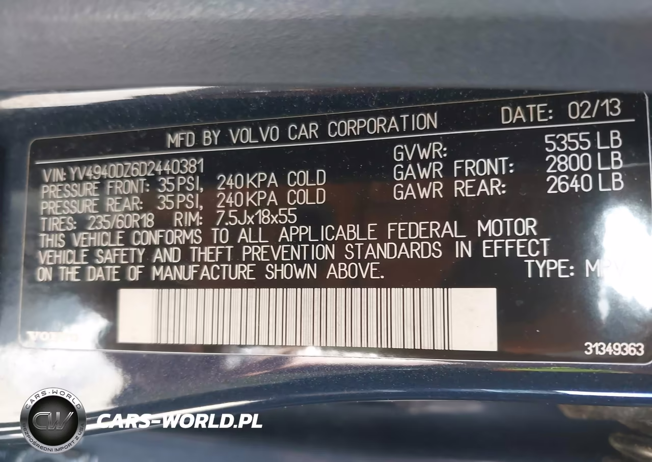2013 Volvo Xc60 3.2 Platinum VIN:YV4940DZ6D2440381 - 9