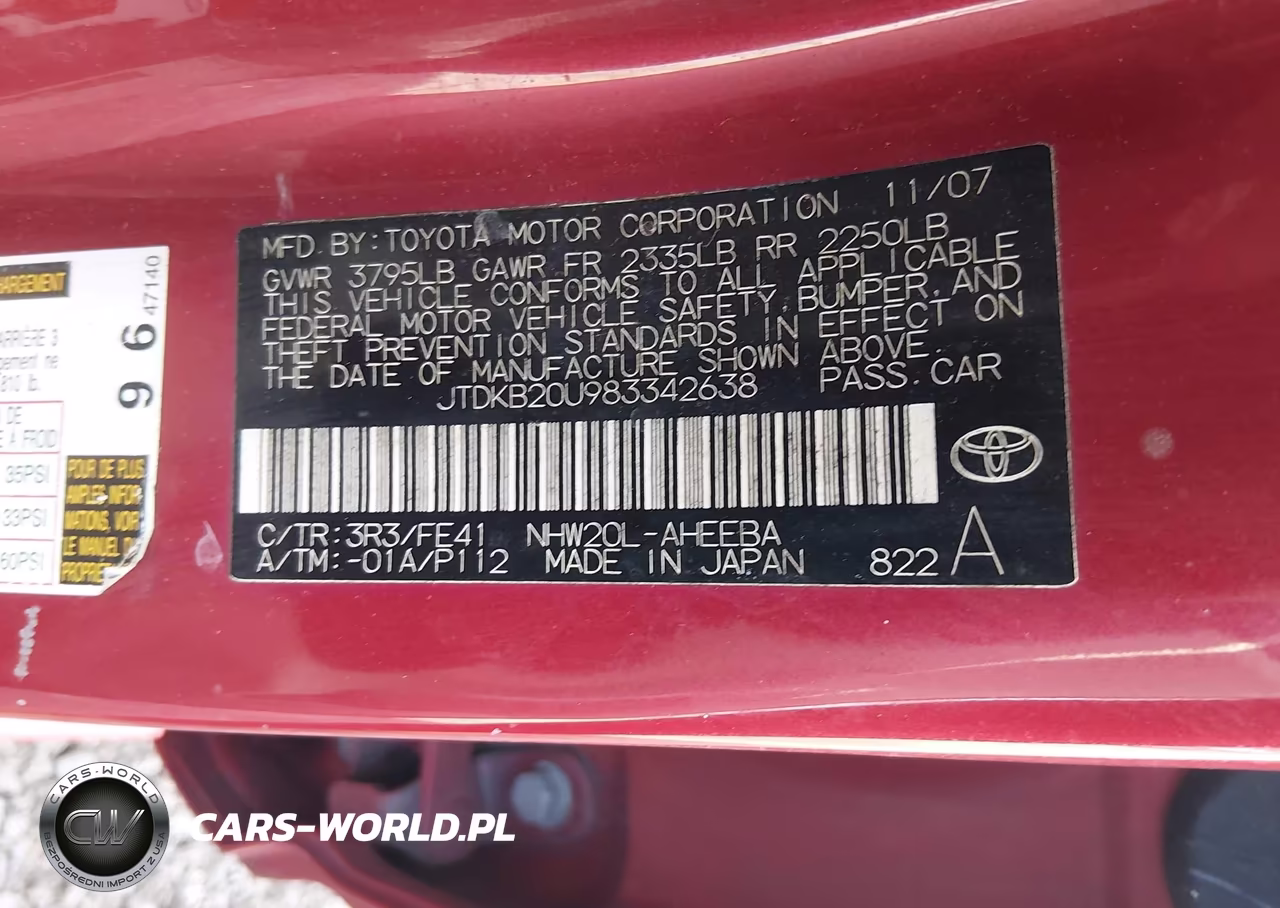 2008 Toyota Prius Touring VIN:JTDKB20U983342638 - 9
