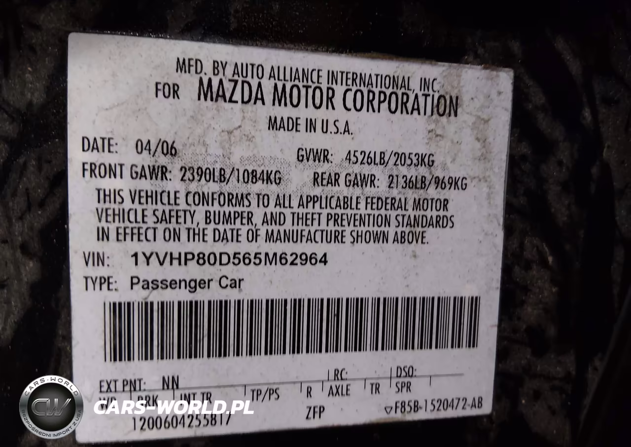 2006 Mazda Mazda6 S VIN:1YVHP80D565M62964 - 9
