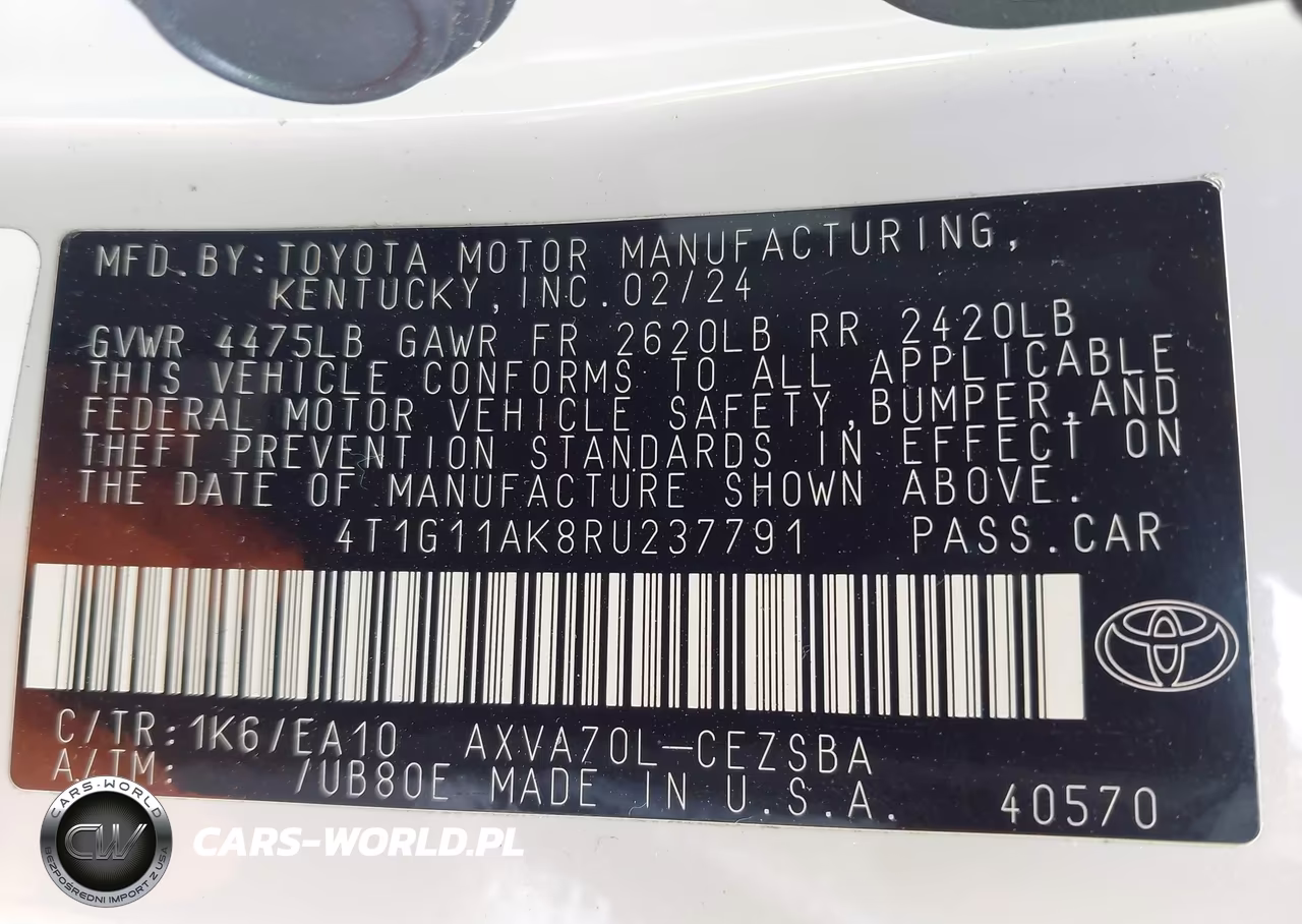 2024 Toyota Camry Se VIN:4T1G11AK8RU237791 - 9