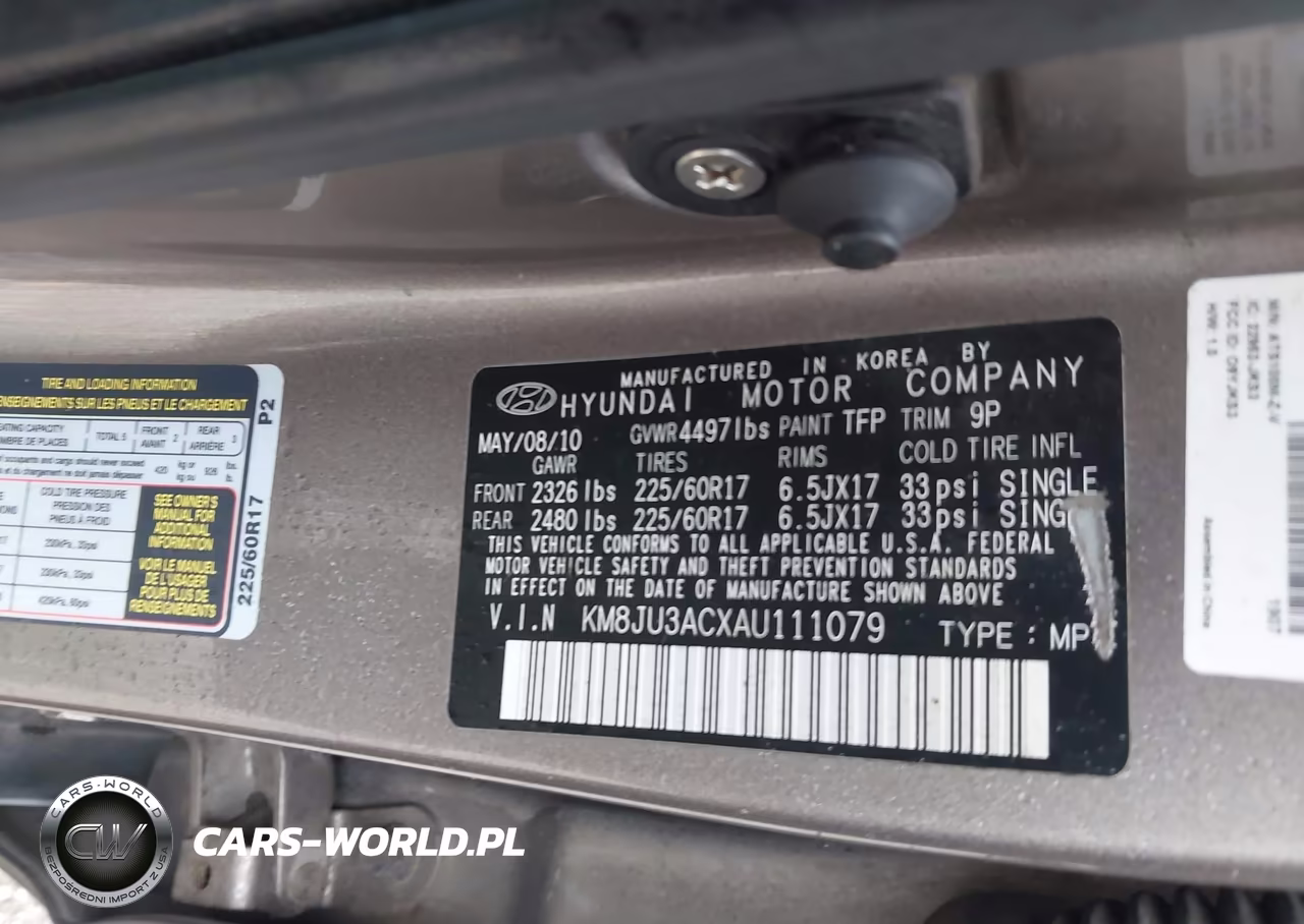 2010 Hyundai Tucson Gls VIN:KM8JU3ACXAU111079 - 9