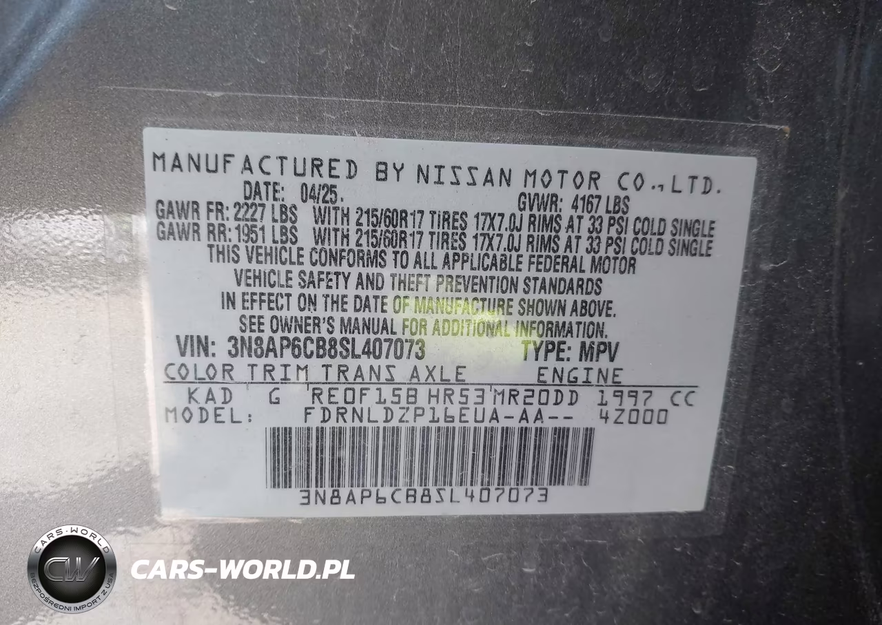 2025 Nissan Kicks Sv Intelligent Awd VIN:3N8AP6CB8SL407073 - 9