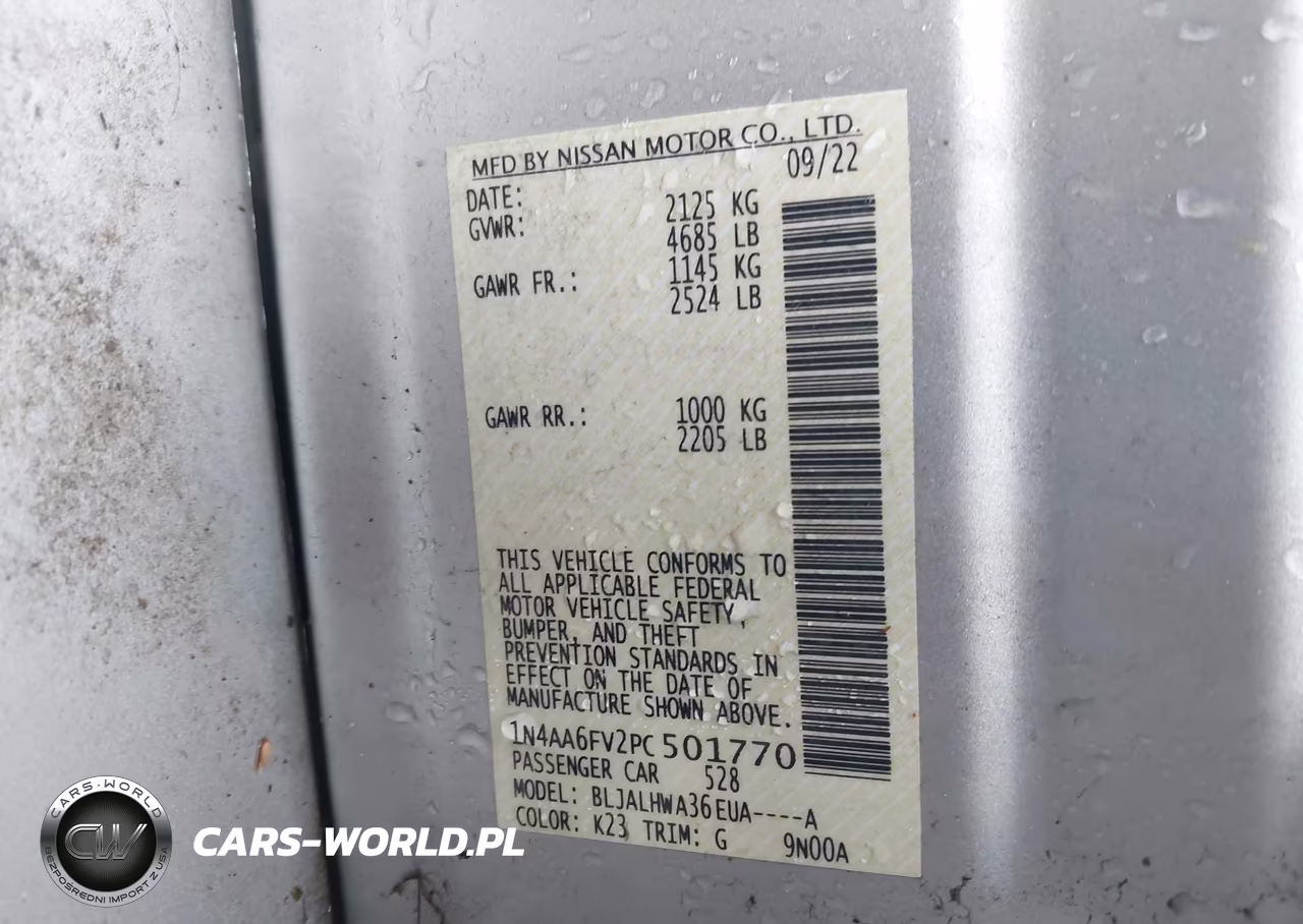 2023 Nissan Maxima Platinum Xtronic Cvt VIN:1N4AA6FV2PC501770 - 9