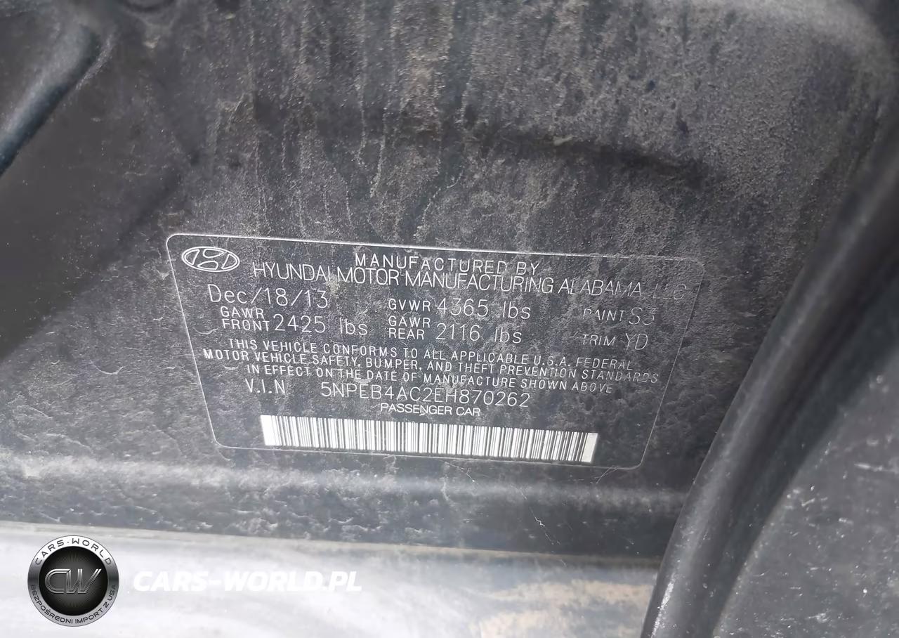 2014 Hyundai Sonata Gls VIN:5NPEB4AC2EH870262 - 9