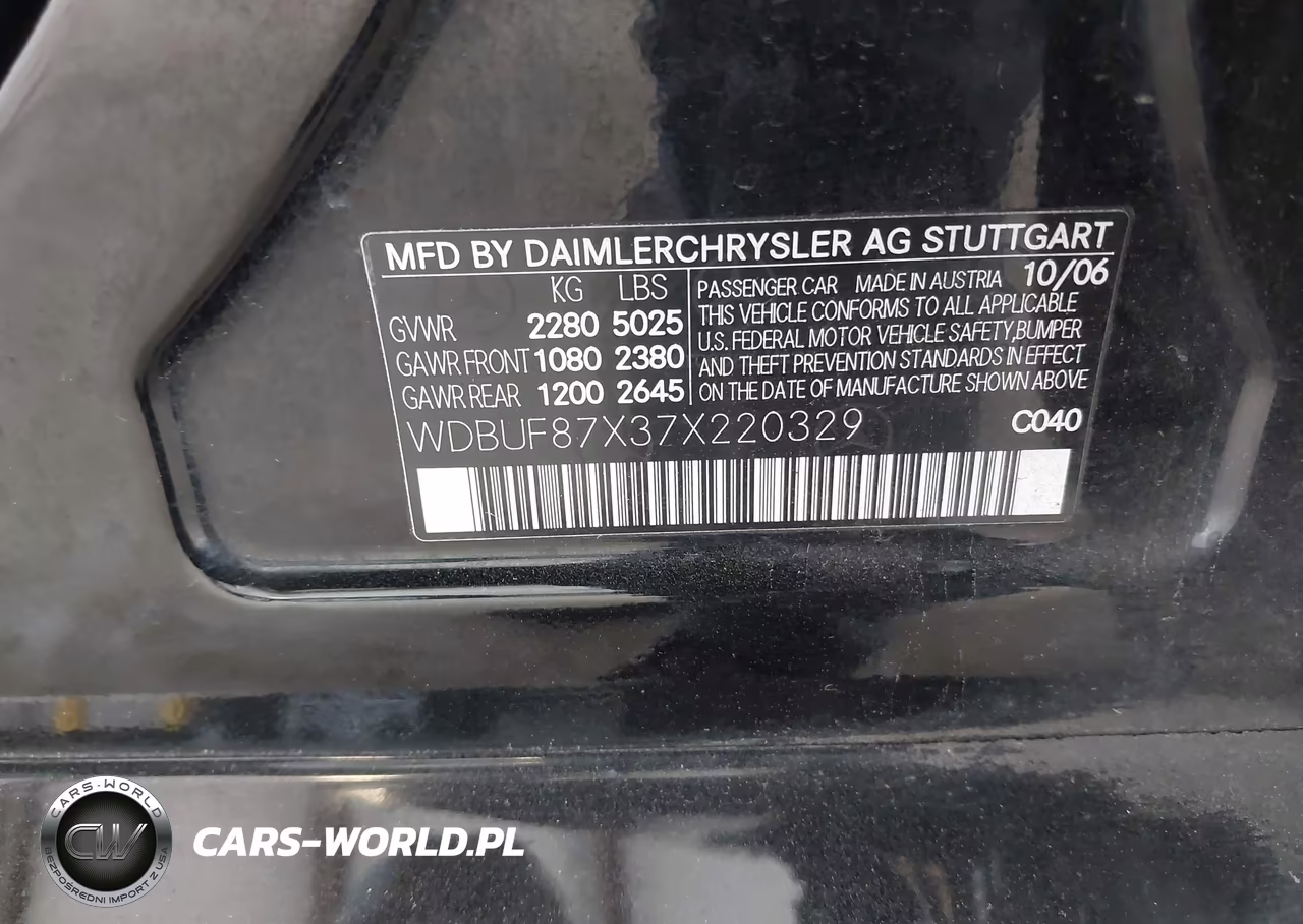 2007 Mercedes-Benz E 350 4Matic VIN:WDBUF87X37X220329 - 9