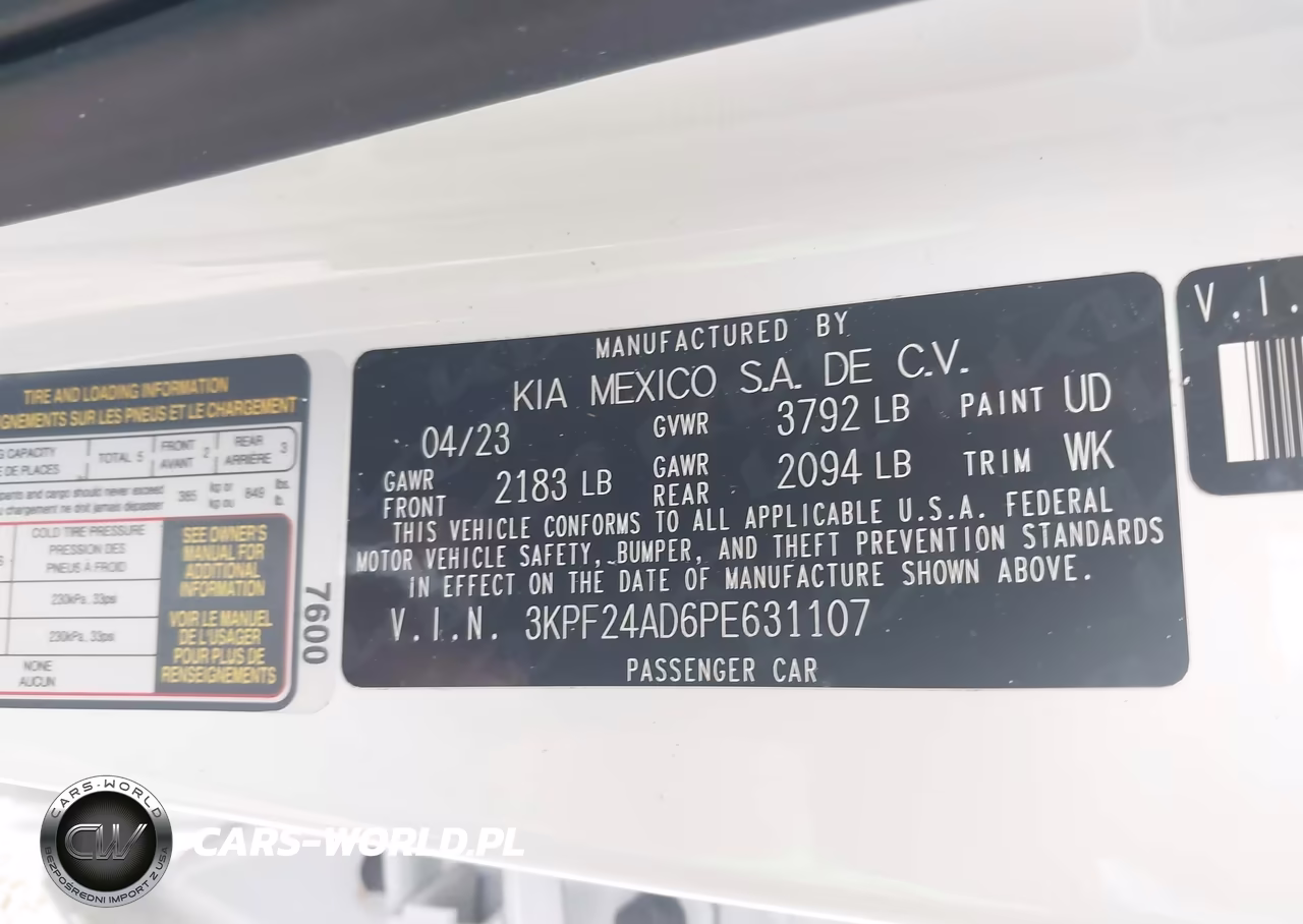 2023 Kia Forte Lx VIN:3KPF24AD6PE631107 - 9