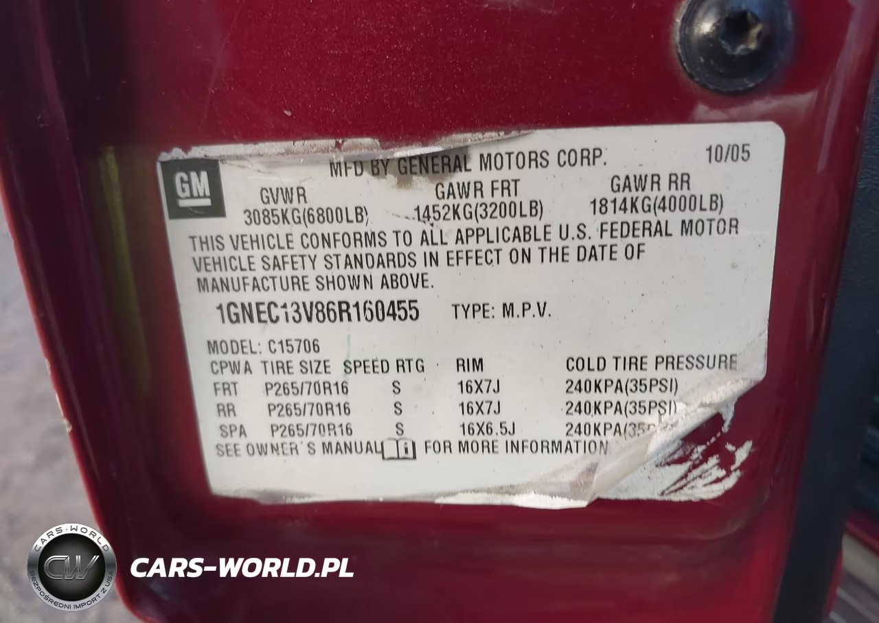 2006 Chevrolet Tahoe Ls VIN:1GNEC13V86R160455 - 9