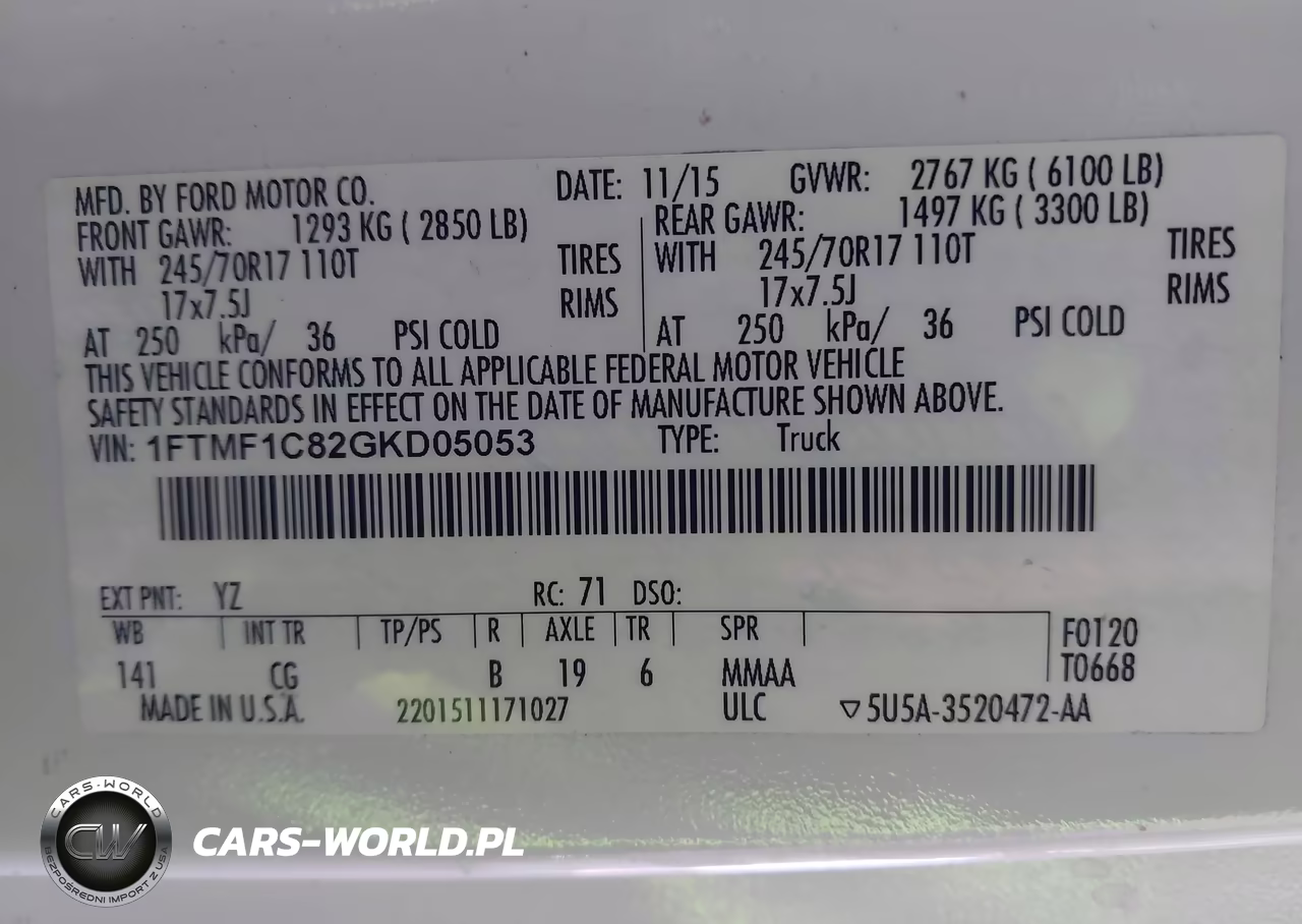2016 Ford F-150 Xl VIN:1FTMF1C82GKD05053 - 9