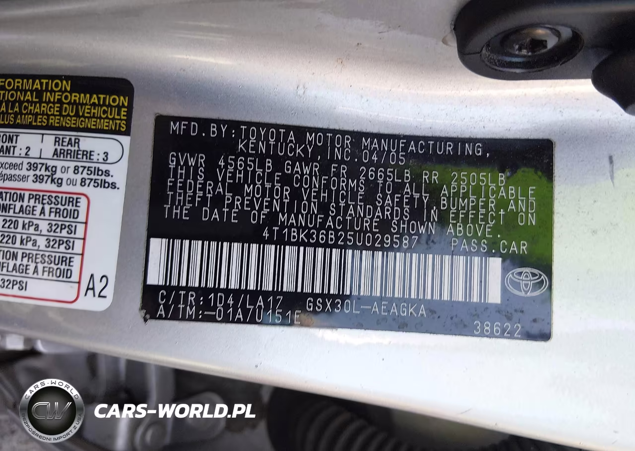 2005 Toyota Avalon Xls VIN:4T1BK36B25U029587 - 9