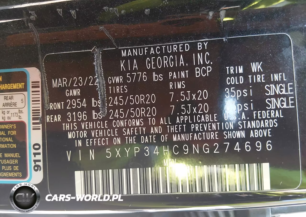 2022 Kia Telluride Ex VIN:5XYP34HC9NG274696 - 9