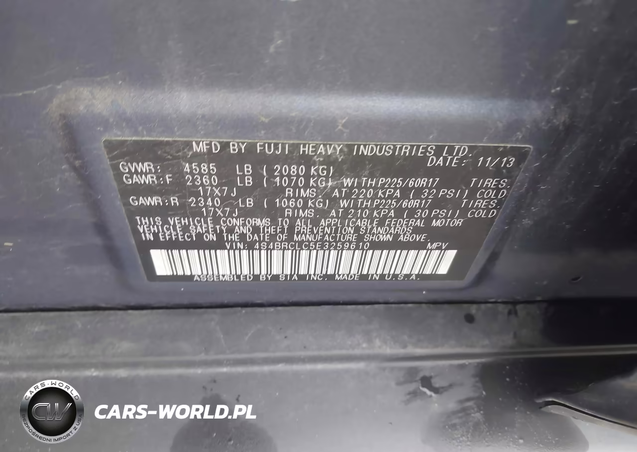 2014 Subaru Outback 2.5I Limited VIN:4S4BRCLC5E3259610 - 9