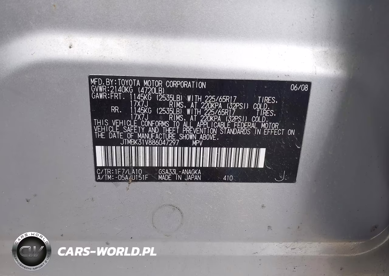 2008 Toyota Rav4 Limited V6 VIN:JTMBK31V886047297 - 9