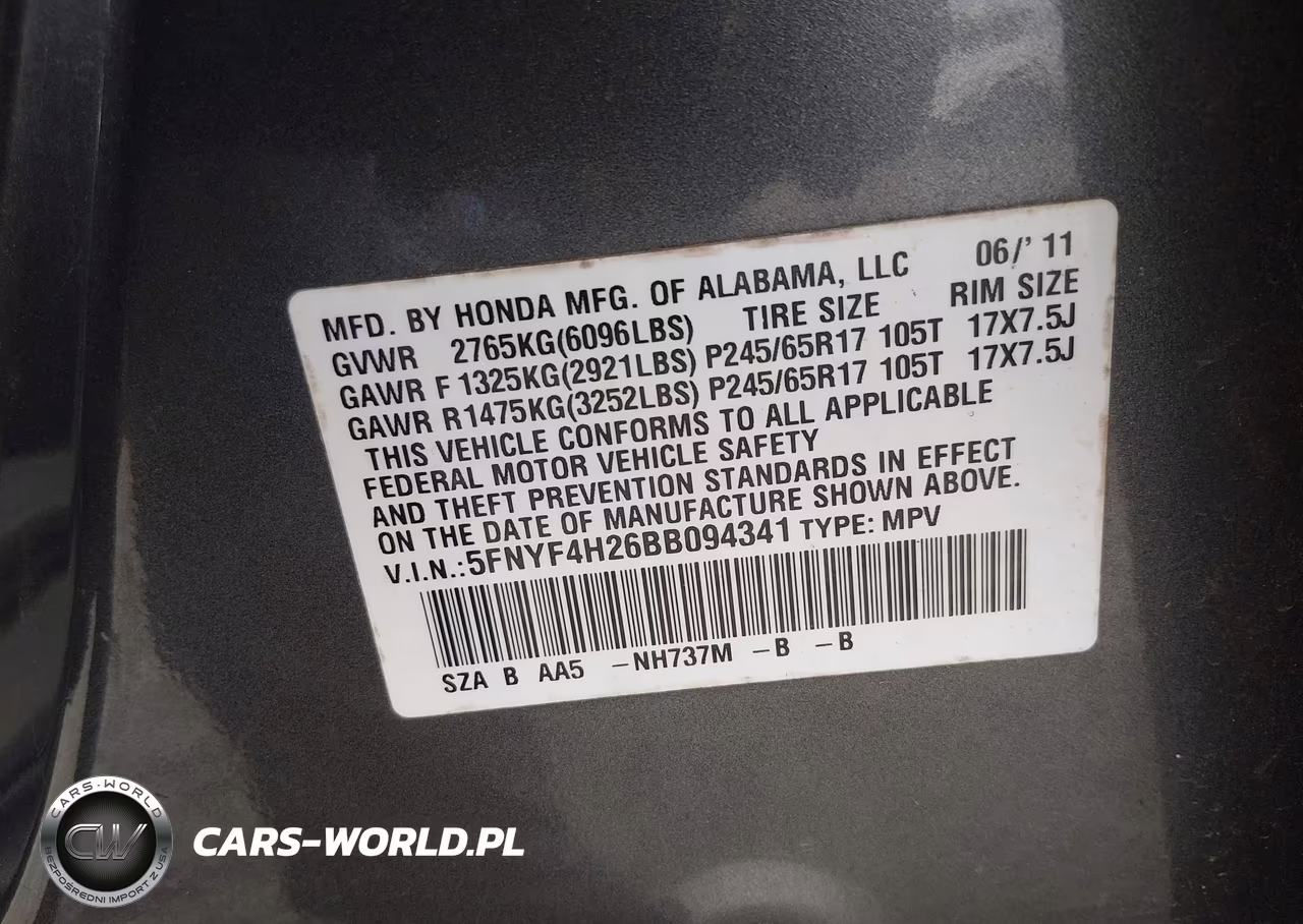 2011 Honda Pilot Lx VIN:5FNYF4H26BB094341 - 9