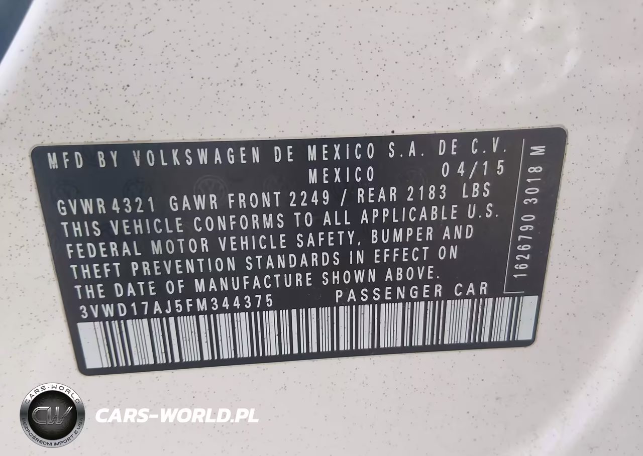 2015 Volkswagen Jetta 1.8T Sport VIN:3VWD17AJ5FM344375 - 9