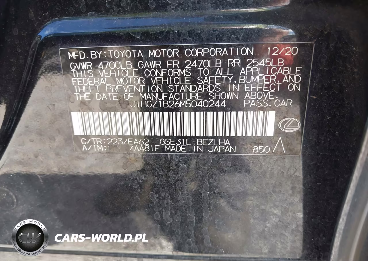 2021 Lexus Is 350 F Sport VIN:JTHGZ1B26M5040244 - 9