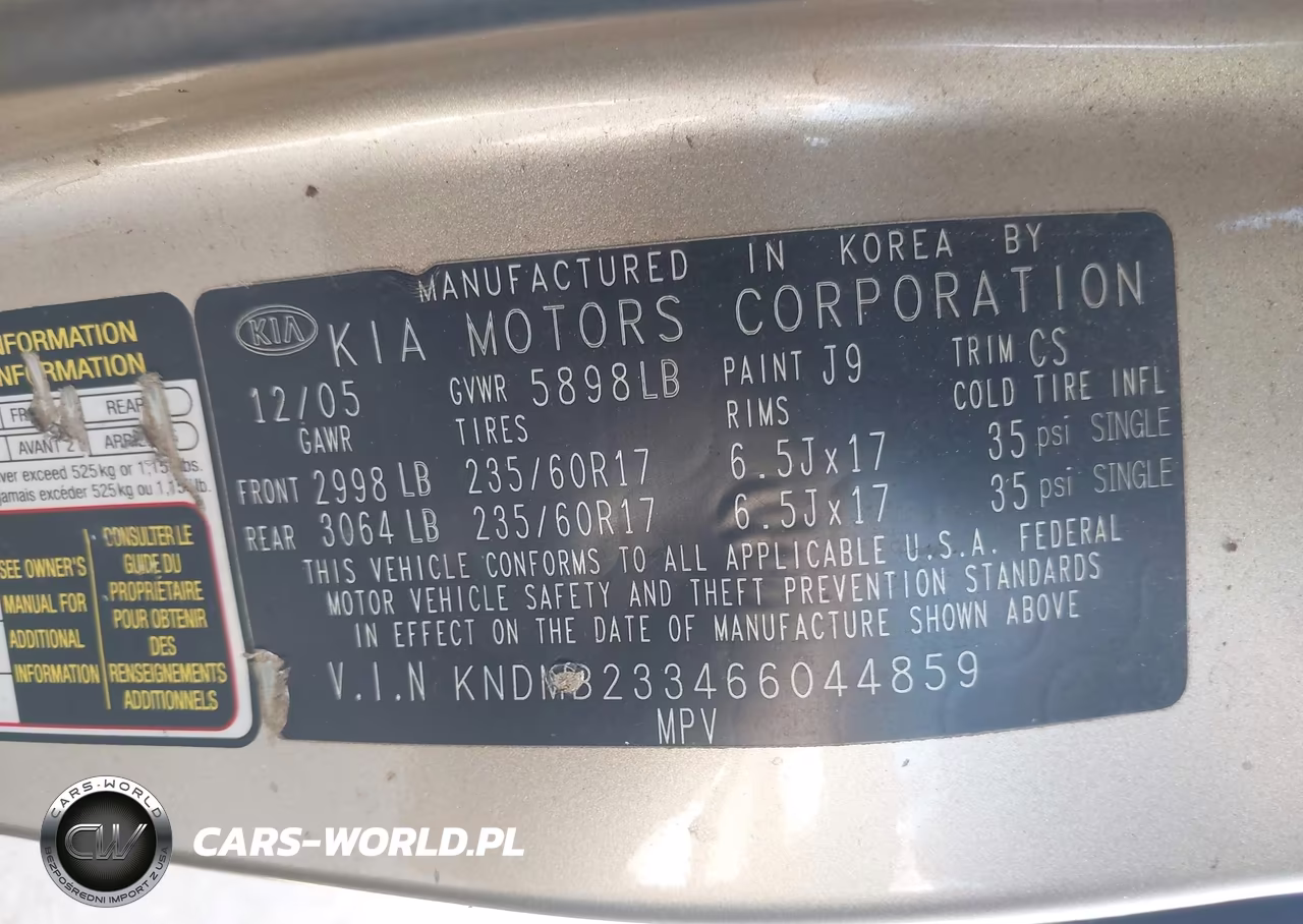 2006 Kia Sedona Ex-Lx VIN:KNDMB233466044859 - 9