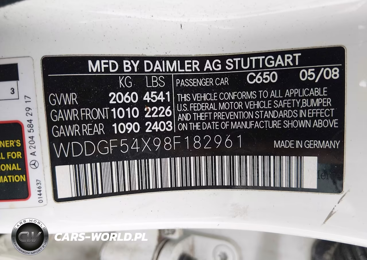 2008 Mercedes-Benz C 300 Luxury-Sport VIN:WDDGF54X98F182961 - 9
