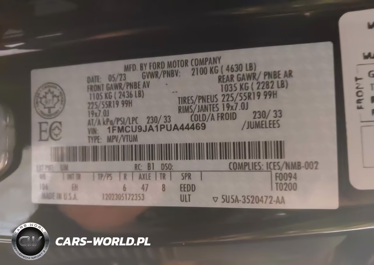 2023 Ford Escape Platinum VIN:1FMCU9JA1PUA44469 - 9