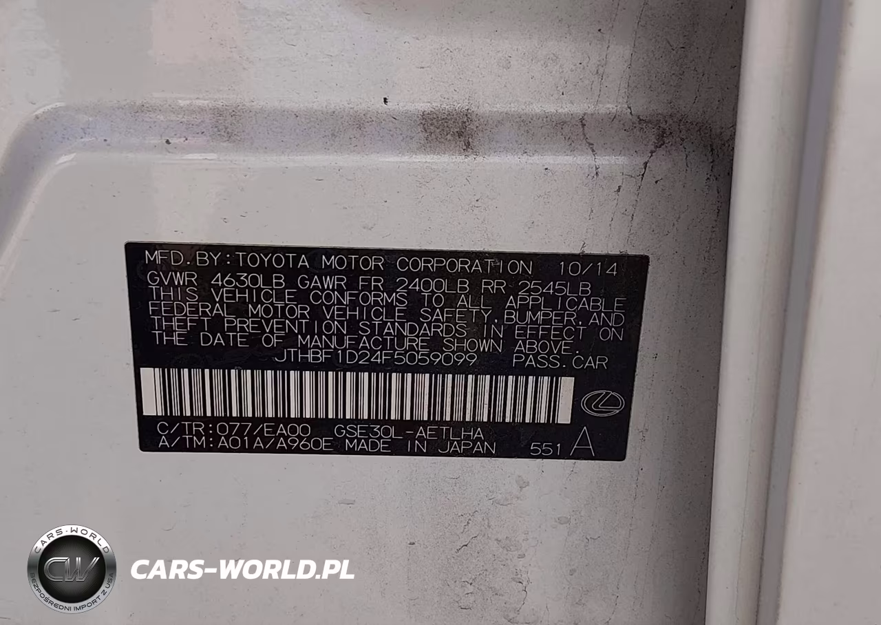 2015 Lexus Is 250 VIN:JTHBF1D24F5059099 - 9