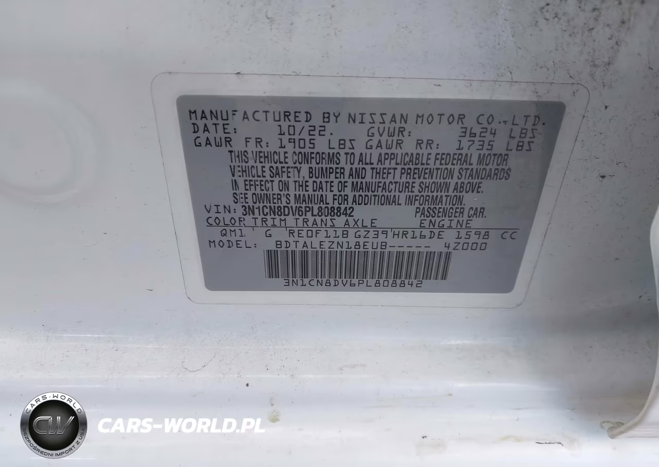 2023 Nissan Versa 1.6 S Xtronic Cvt VIN:3N1CN8DV6PL808842 - 9
