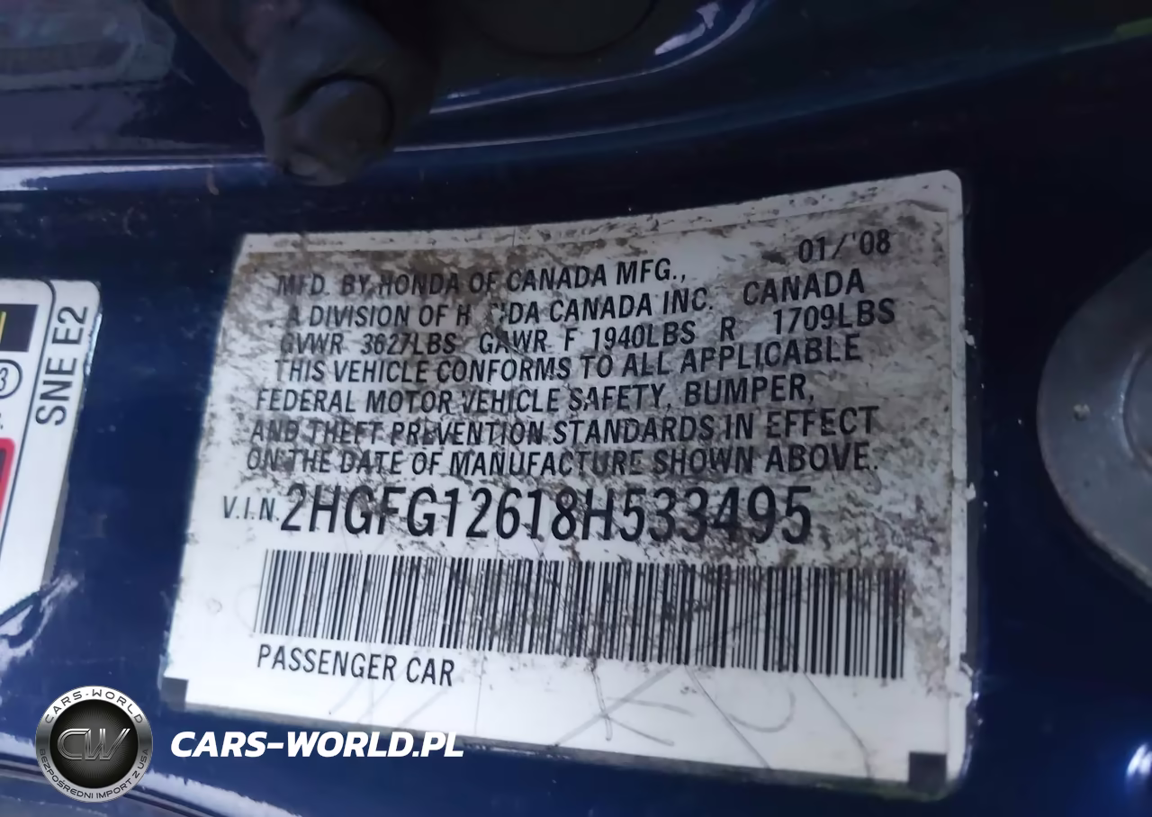 2008 Honda Civic Ex VIN:2HGFG12858H514322 - 9