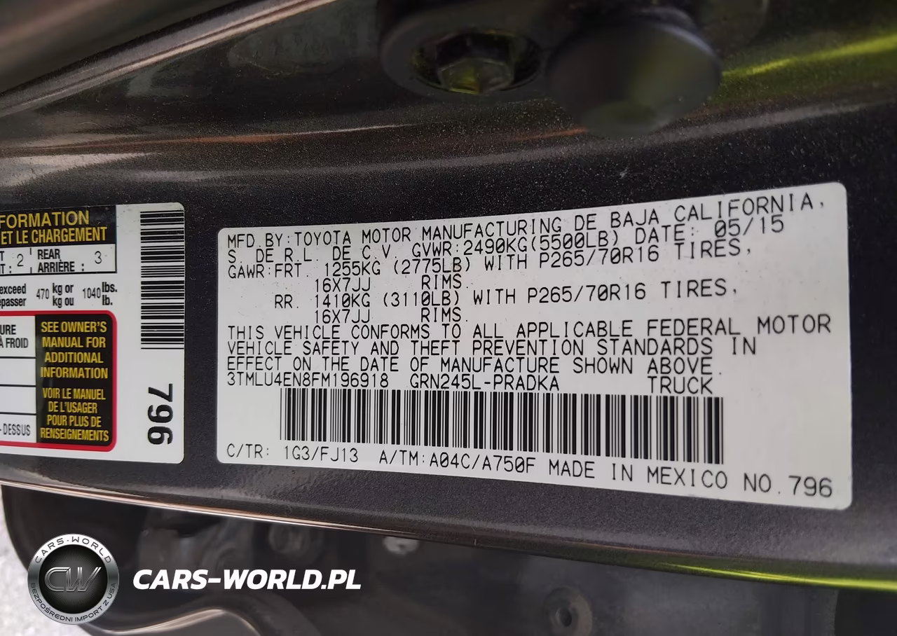 2015 Toyota Tacoma Base V6 VIN:3TMLU4EN8FM196918 - 9