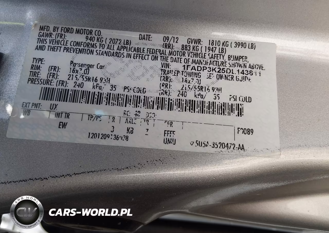2013 Ford Focus Se VIN:1FADP3K25DL143811 - 9