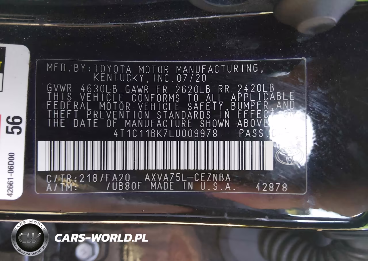 2020 Toyota Camry Le Awd VIN:4T1C11BK7LU009978 - 9