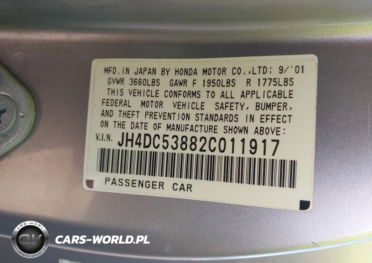 2002 Acura Rsx VIN:JH4DC53882C011917 - 9