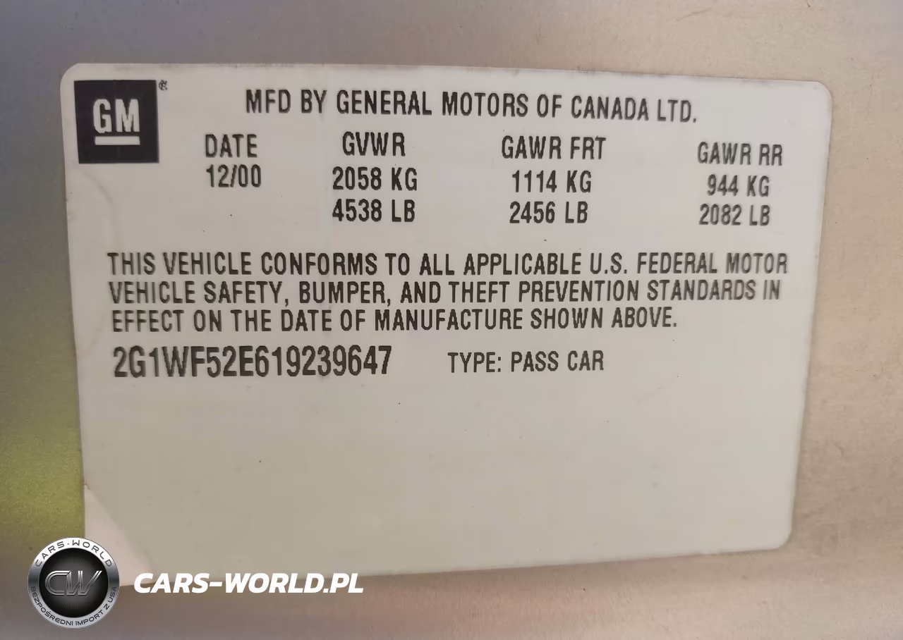 2001 Chevrolet Impala VIN:2G1WF52E619239647 - 9