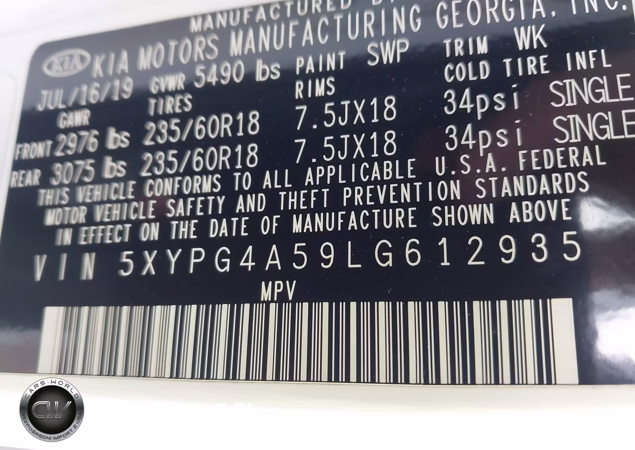 2020 Kia Sorento 3.3L Lx VIN:5XYPG4A59LG612935 - 9