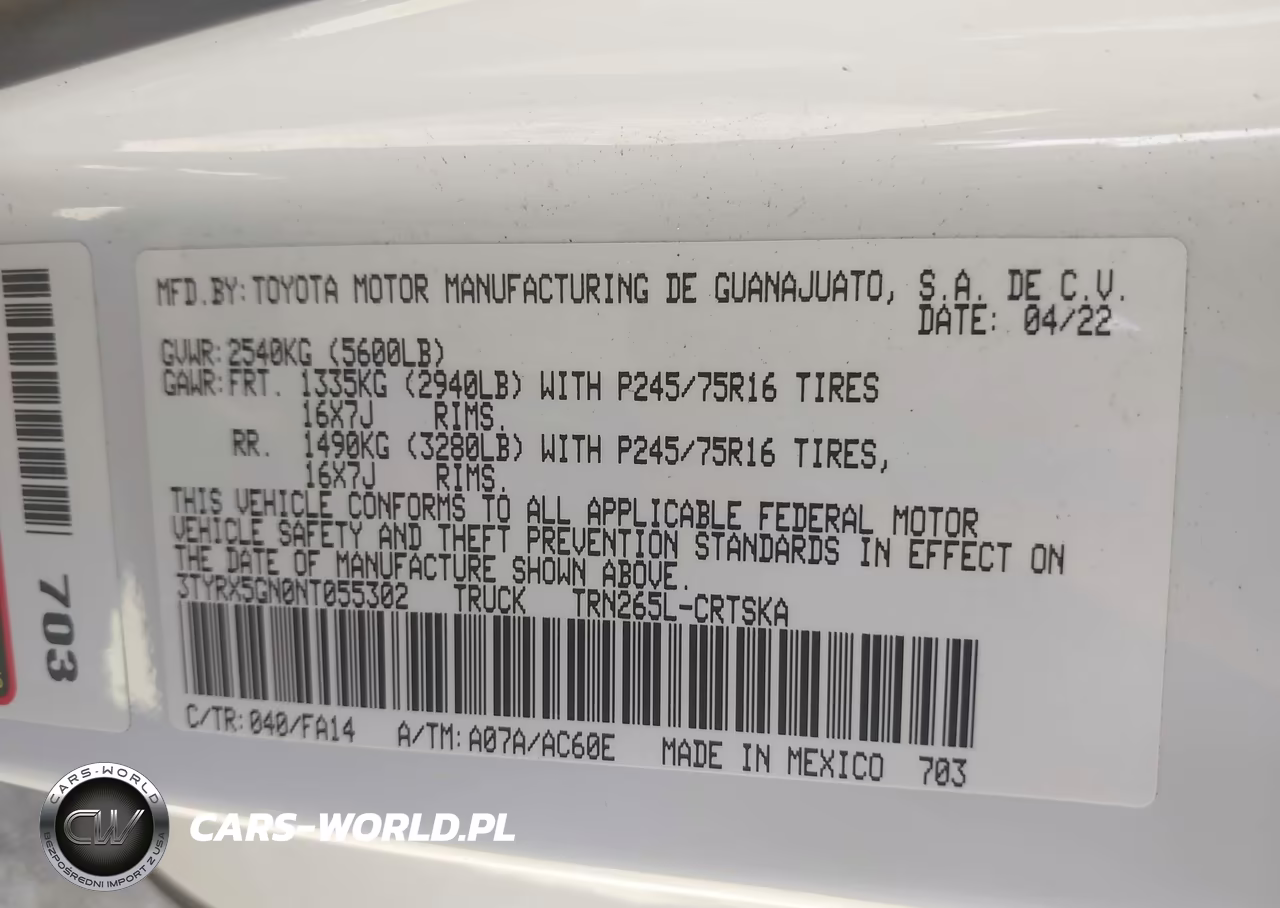 2022 Toyota Tacoma Sr VIN:3TYRX5GN0NT055302 - 9