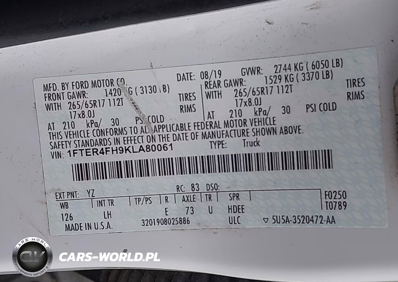 2019 Ford Ranger Xl VIN:1FTER4FH9KLA80061 - 9