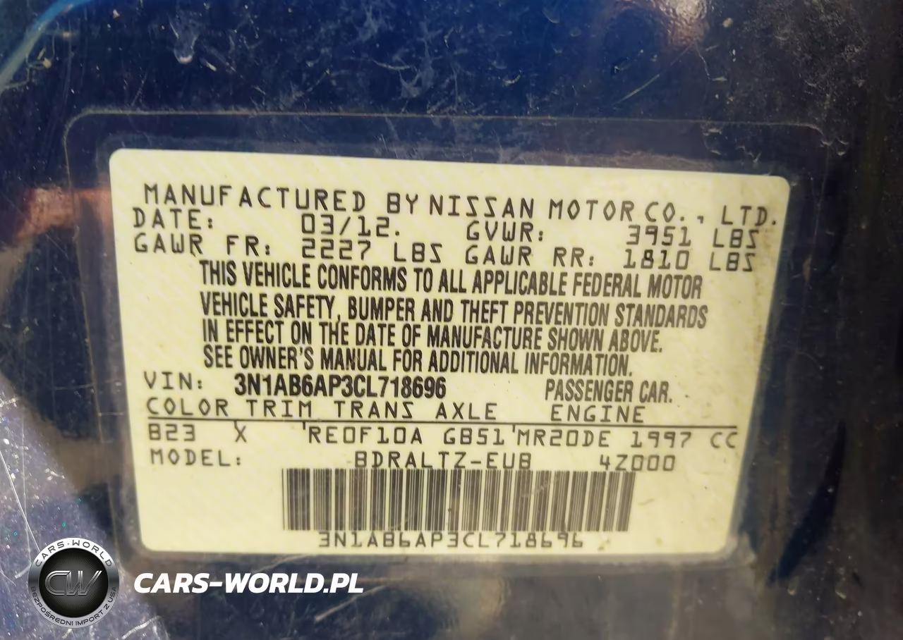 2012 Nissan Sentra 2.0 S VIN:3N1AB6AP3CL718696 - 9