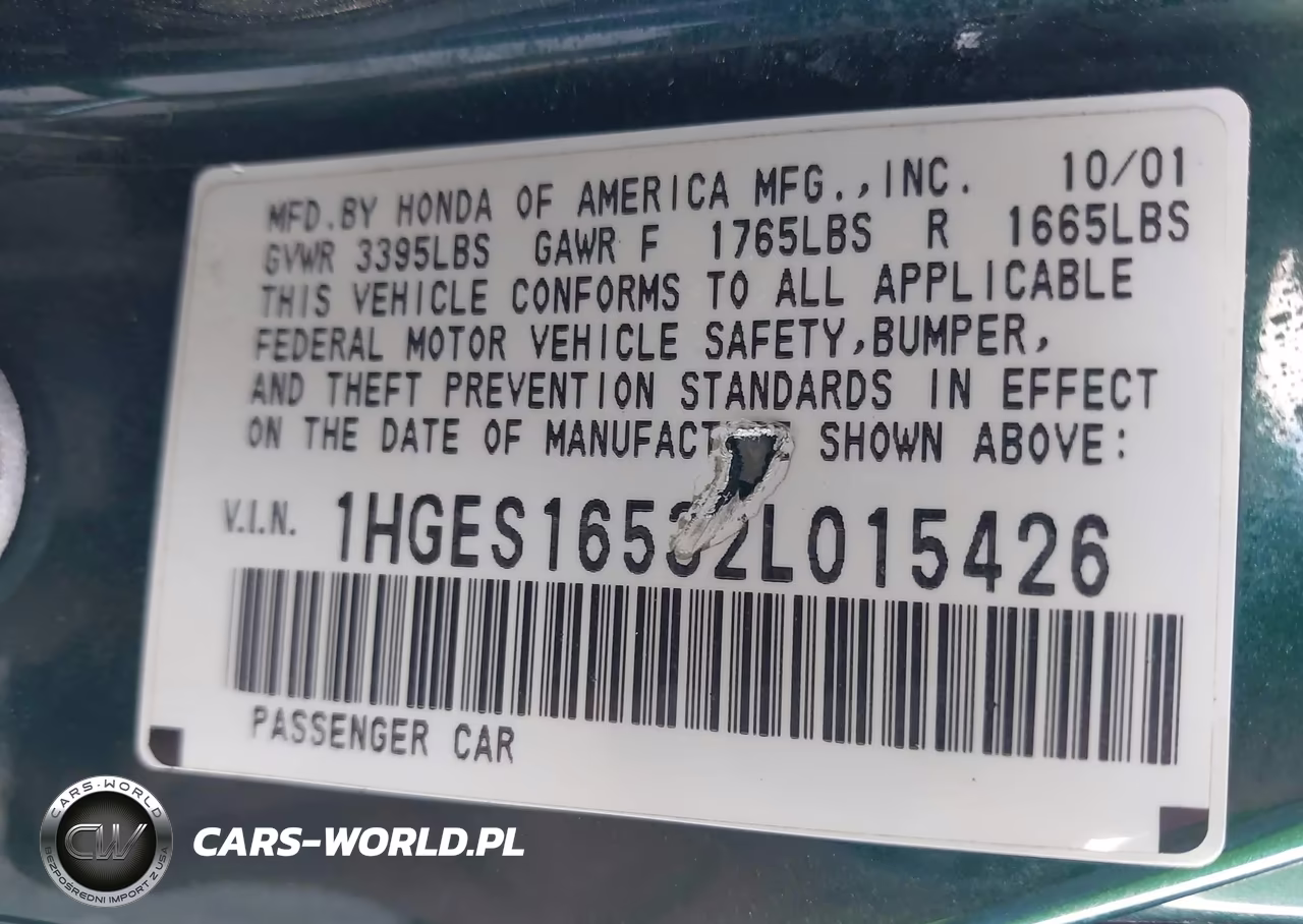 2002 Honda Civic Lx VIN:1HGES16532L015426 - 9