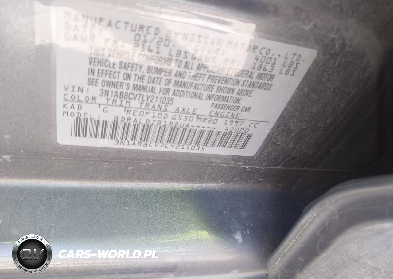 2020 Nissan Sentra Sv Xtronic Cvt VIN:3N1AB8CV7LY211035 - 9