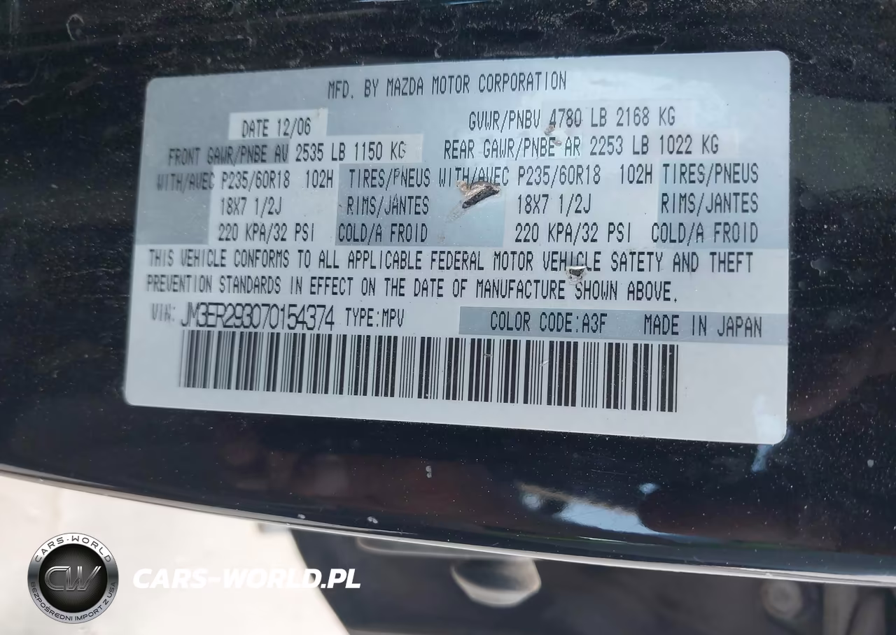 2007 Mazda Cx-7 VIN:JM3ER293070154374 - 9