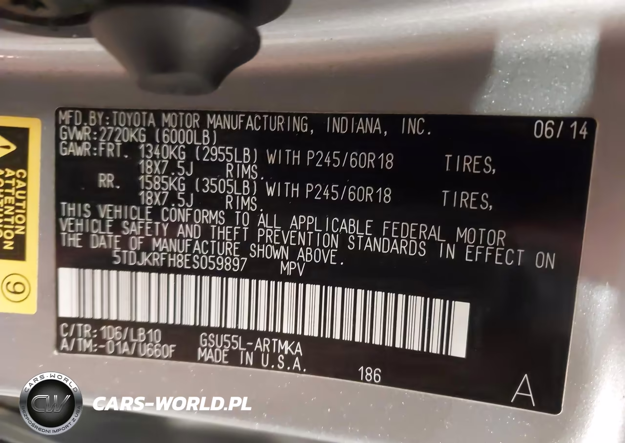 2014 Toyota Highlander Xle V6 VIN:5TDJKRFH8ES059897 - 9