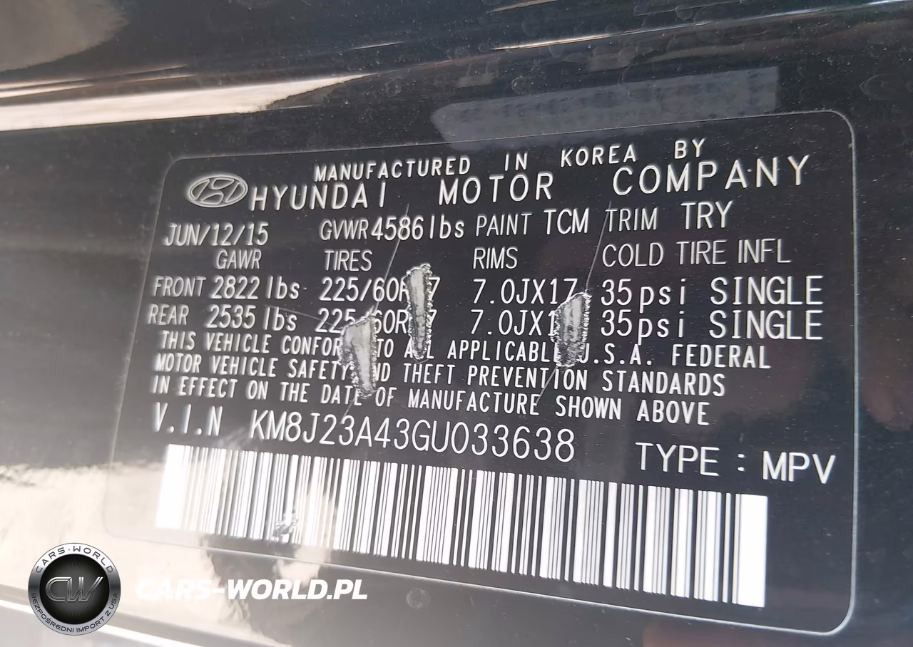 2016 Hyundai Tucson Se VIN:KM8J23A43GU033638 - 7