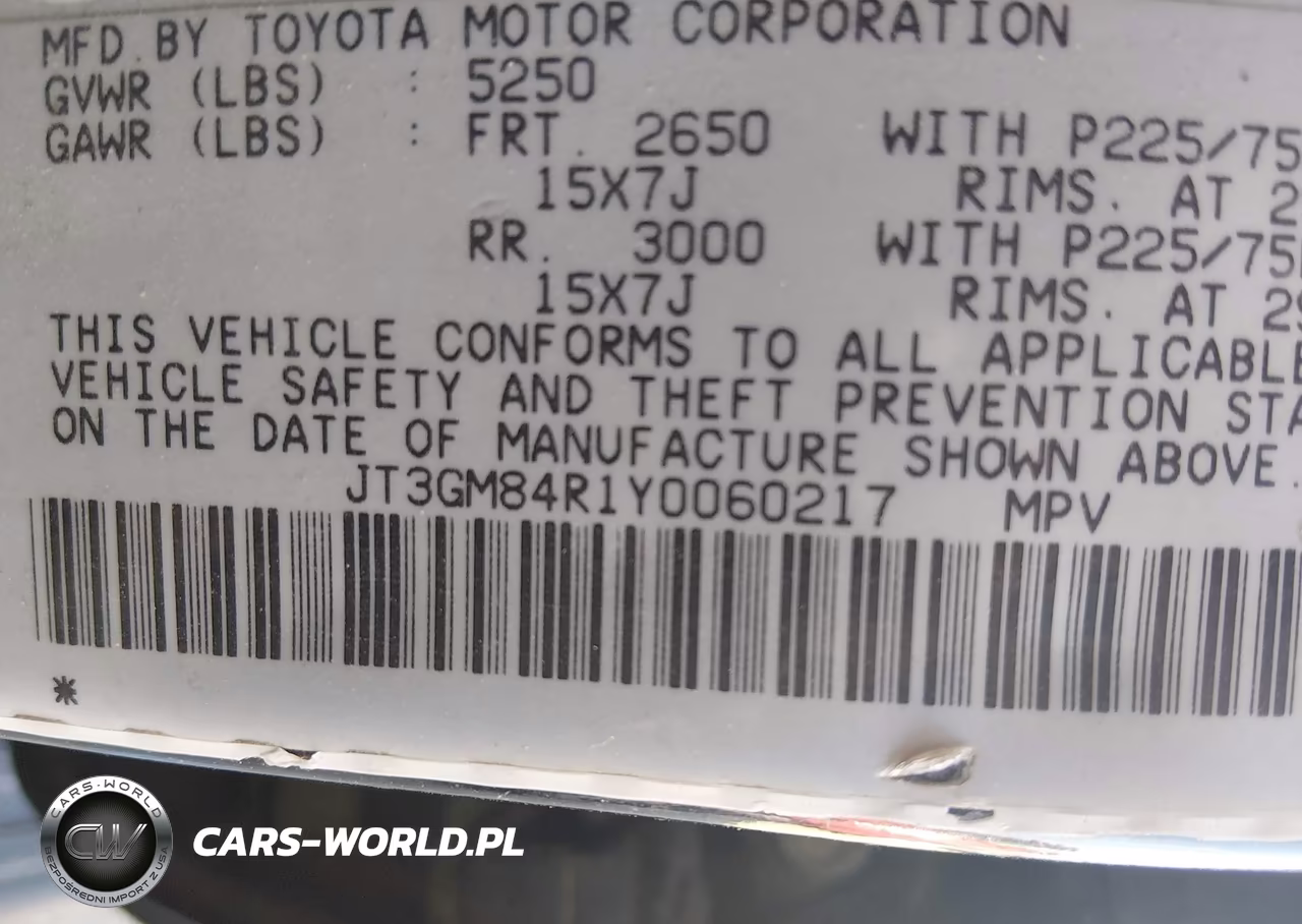 2000 Toyota 4Runner VIN:JT3GM84R1Y0060217 - 9