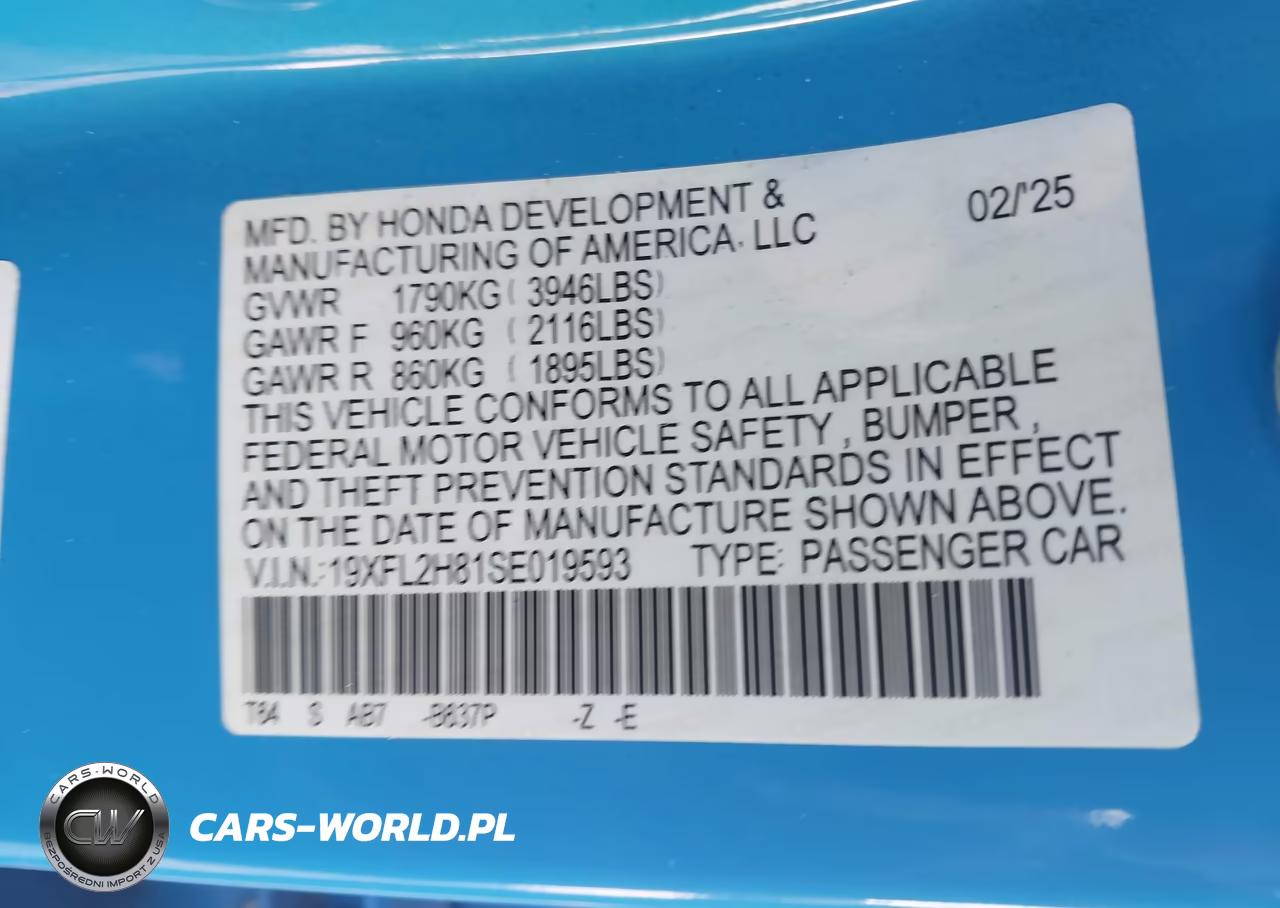 2025 Honda Civic Sedan Sport VIN:19XFL2H81SE019593 - 9