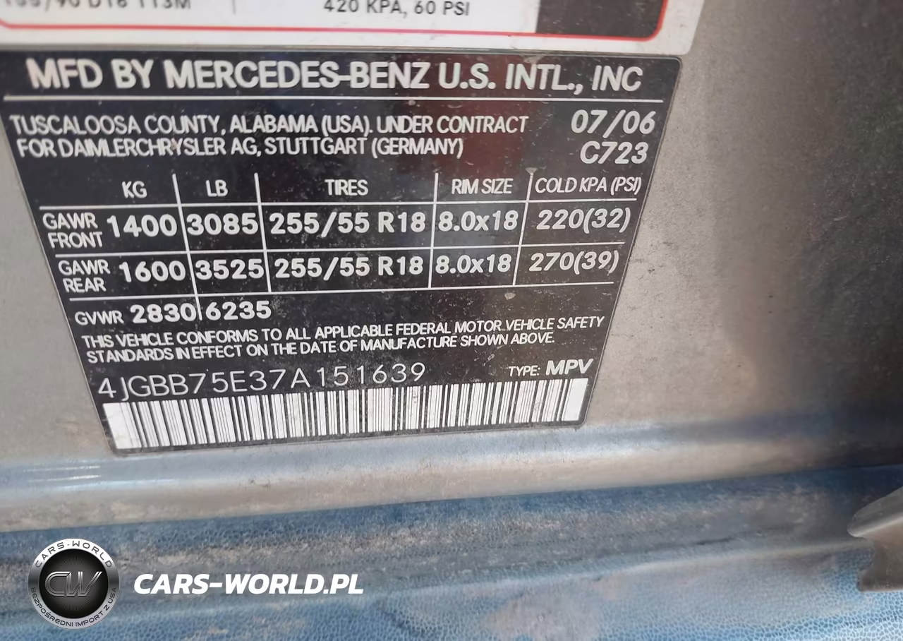 2007 Mercedes-Benz Ml 500 4Matic VIN:4JGBB75E37A151639 - 9