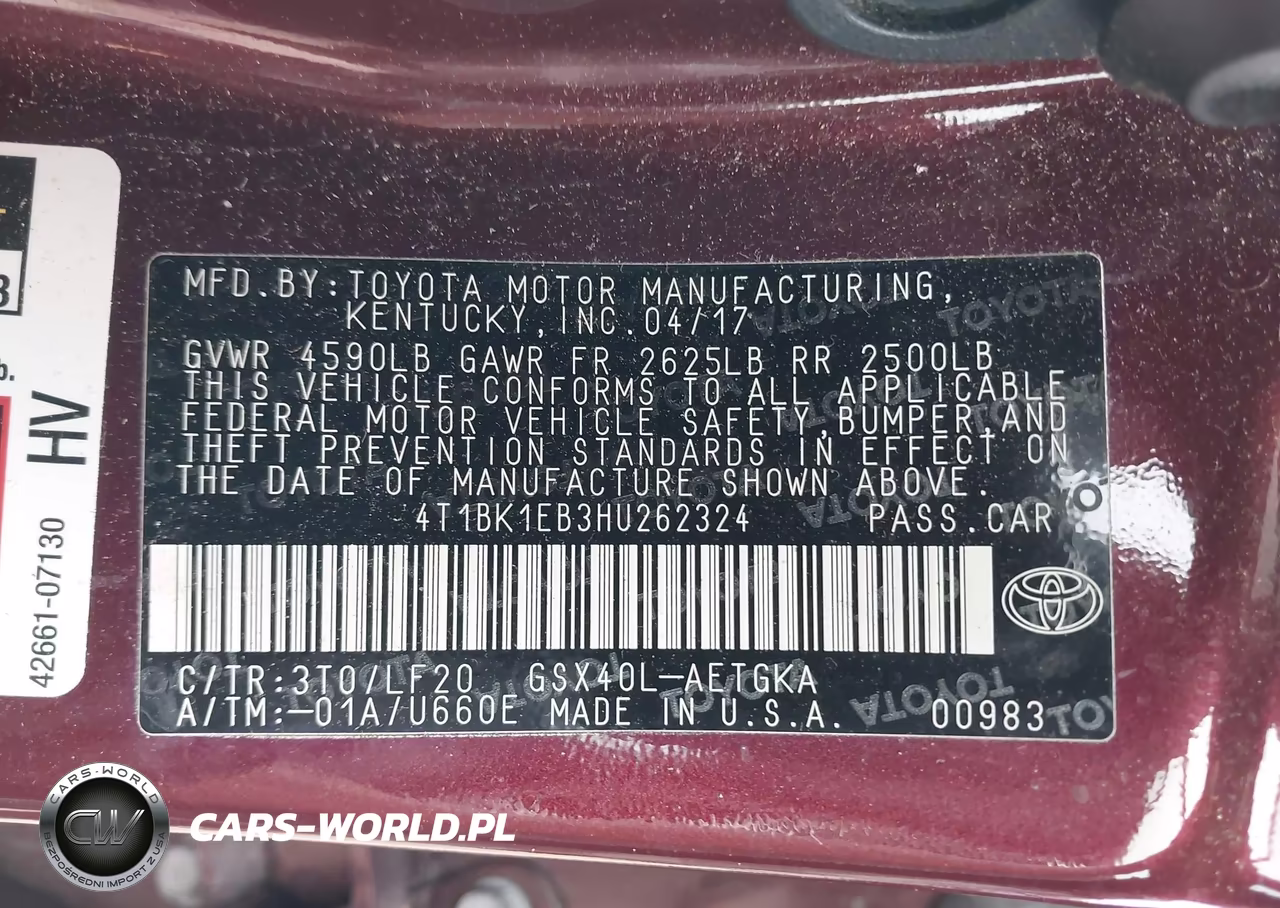 2017 Toyota Avalon Xle Premium VIN:4T1BK1EB3HU262324 - 9