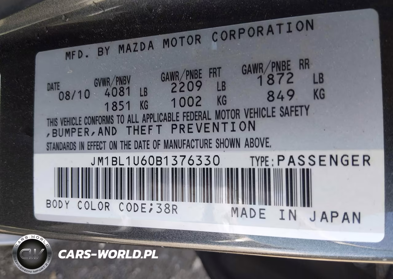 2011 Mazda Mazda3 S Sport VIN:JM1BL1U60B1376330 - 9