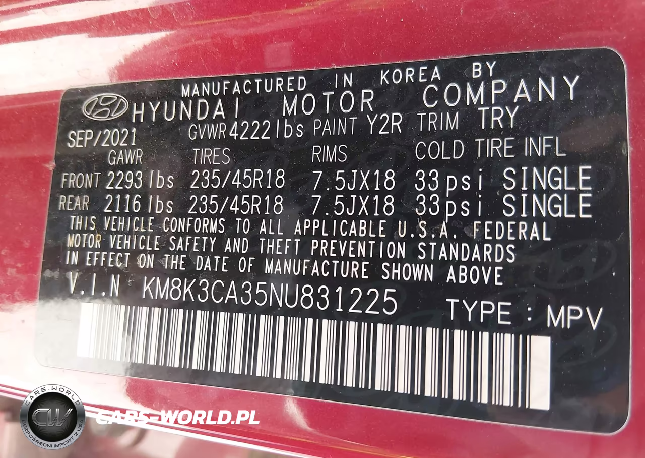 2022 Hyundai Kona N Line VIN:KM8K3CA35NU831225 - 9