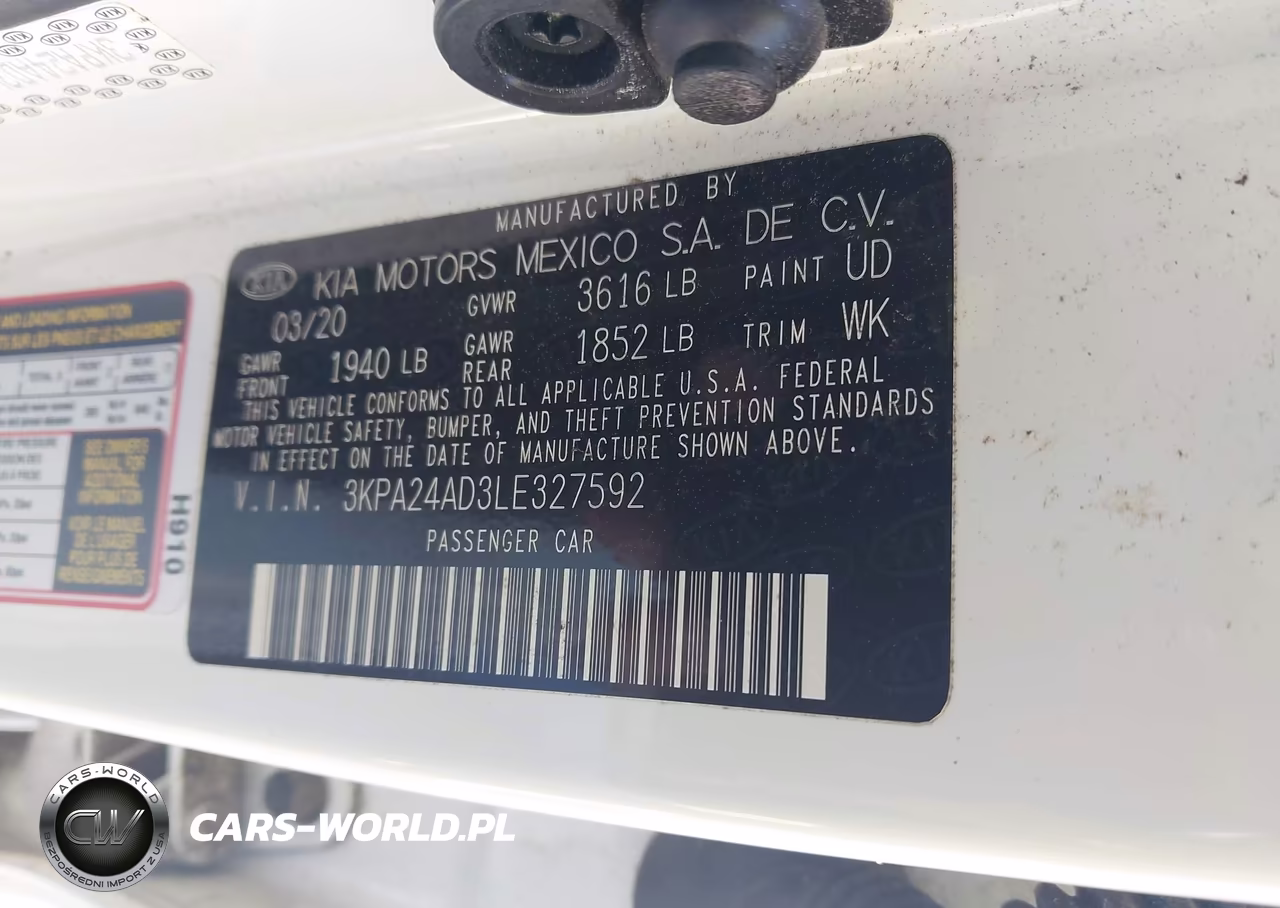 2020 Kia Rio S VIN:3KPA24AD3LE327592 - 9