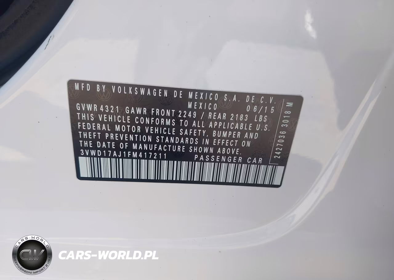 2015 Volkswagen Jetta 1.8T Se VIN:3VWD17AJ1FM417211 - 9