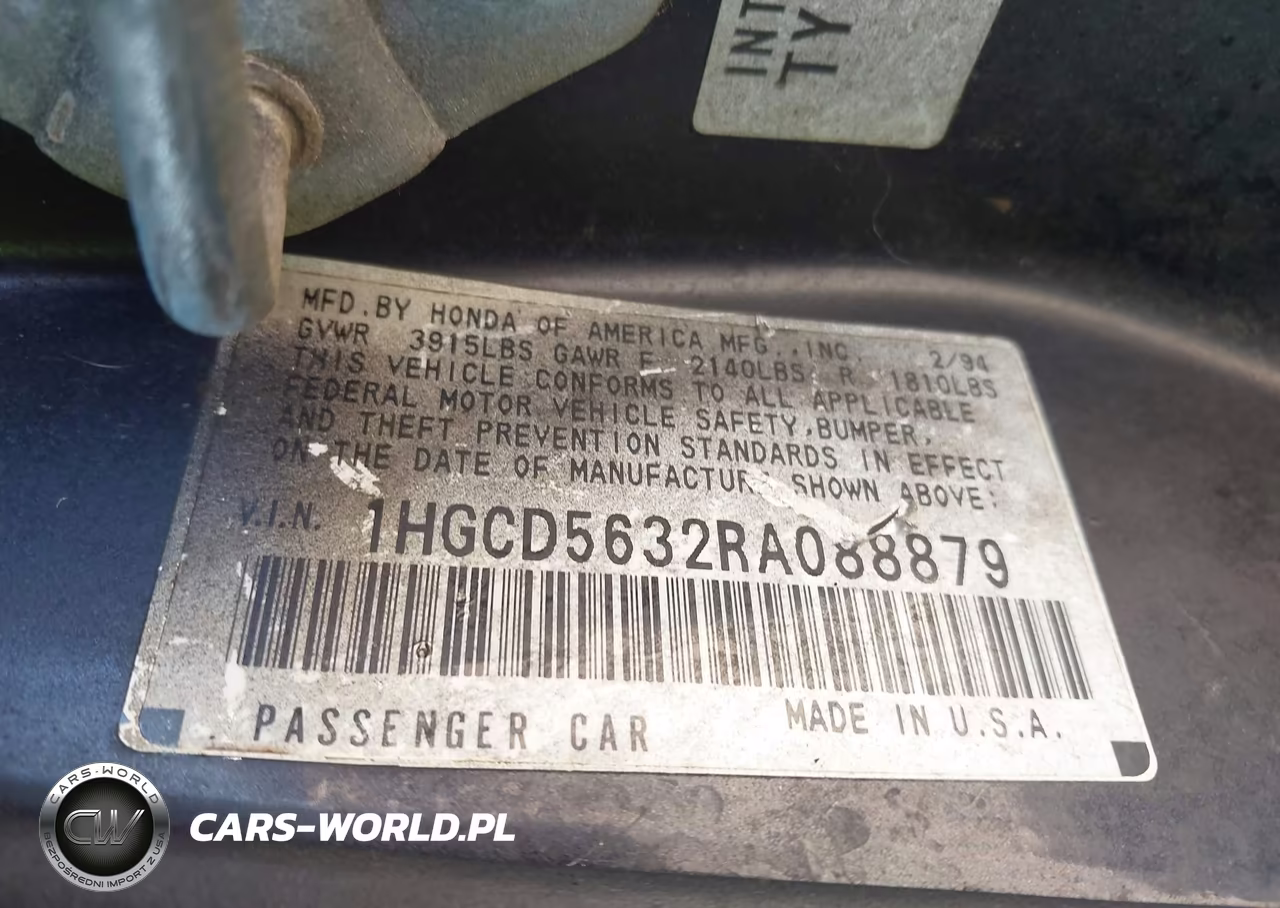 1994 Honda Accord Lx-Ex VIN:1HGCD5632RA088879 - 9