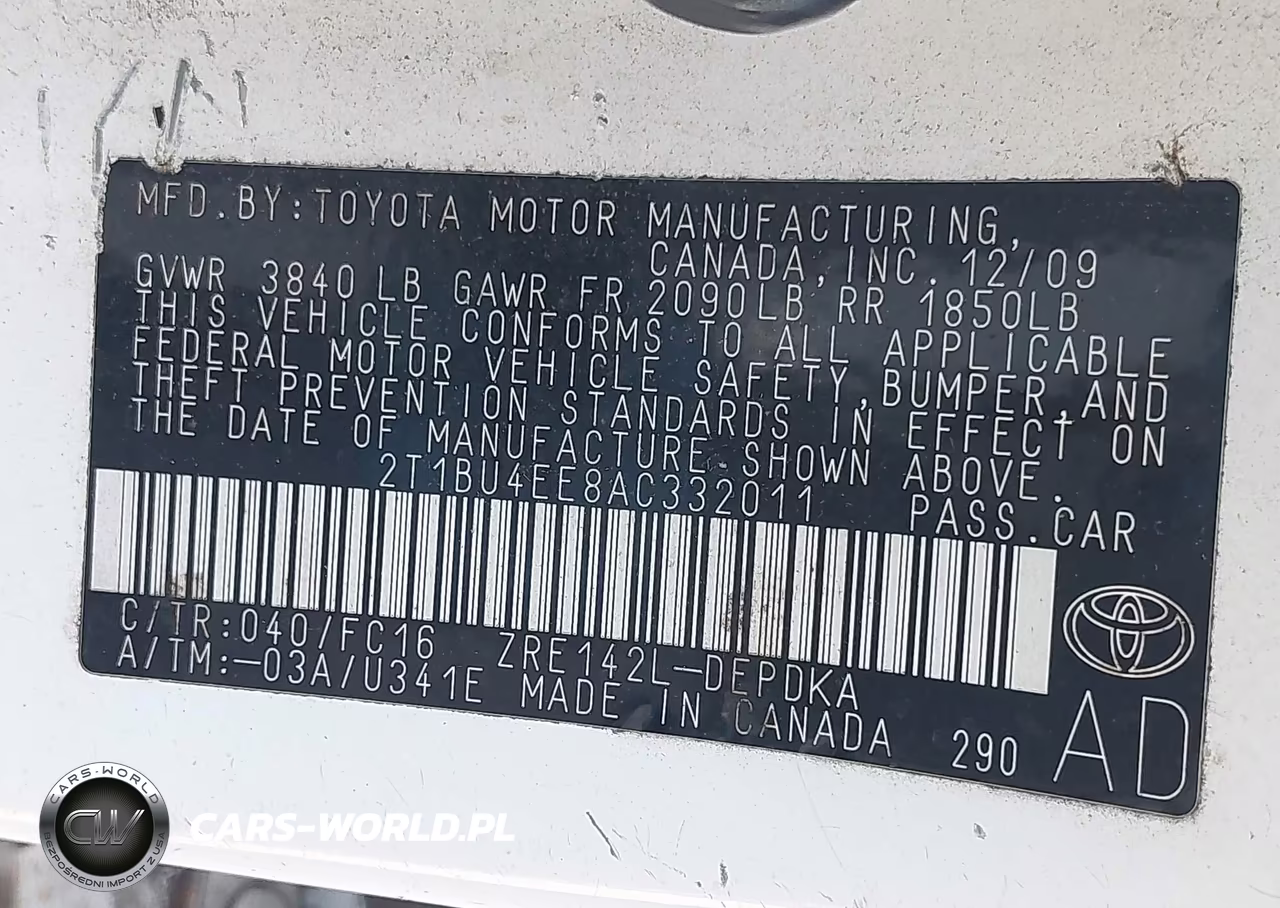 2010 Toyota Corolla Le VIN:2T1BU4EE8AC332011 - 9